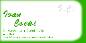 ivan csepi business card